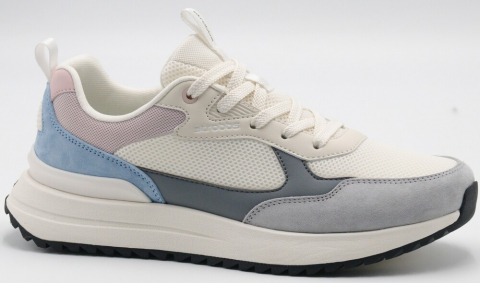 F7720-12 Бежевый/Серый 36-1,37-2,38-2,39-2,40-1 Strobbs П/ботинки Актив.отдых Кроссовки Нат.кожа, Текстиль, ЭВА,Резина,ТПУ вставка В/О жен