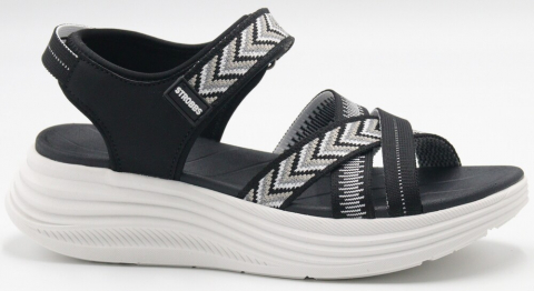 F7761-3 Чёр 36-1,37-2,38-2,39-2,40-1 Strobbs Туфли Повсед Сандалии Текстиль, Текстиль, ЭВА Лето жен