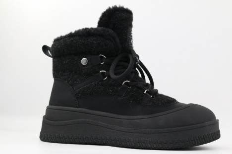 64326шк-1 Чёр 36-1,37-1,38-1,39-1,40-1 Kapika Ботинки Повсед Оксфорд Иск.мат, Нат.шерсть, Резина Зима жен