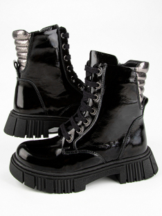 53712ут-2 черный-серебро 32-1,33-1,34-1,35-1,36-1 Kapika Ботинки Повсед Дерби Нат.кожа, Байка/Флис, ТЭП (термоэластопласт) В/О жен