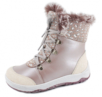 м 4-1786 Беж 33-2,34-2,35-2 Лель П/сапоги Повсед Оксфорд Нат.кожа, Нат.мех, ТЭП Зима жен