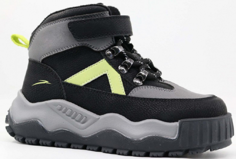 52597ук-1 черный-серый 28-1,29-1,30-1,31-1,32-1 Kapika Ботинки Актив.отдых Оксфорд Иск.мат, Байка/Флис, Резина В/О Муж