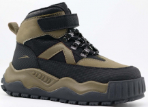 52597ук-2 черный-хаки 28-1,29-1,30-1,31-1,32-1 Kapika Ботинки Актив.отдых Оксфорд Иск.мат, Байка/Флис, Резина В/О Муж