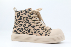 53703у-2 бежевый-черный 31-1,32-1,33-1,34-1,35-1 Kapika Ботинки Повсед Кеды Нат.кожа, Байка/Флис, Резина В/О жен