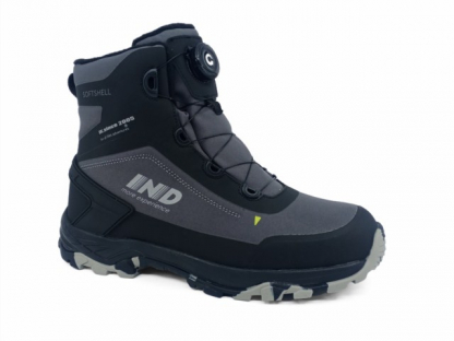 78-0115B Серый / чёрный 37-2,38-2,39-2,40-2,41-2 Indigo kids Ботинки Повсед Оксфорд Softshell, Мемб/нат.шерсть, ЭВА / Резина Зима Муж