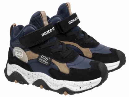 97-400A Синий / чёрный 30-2,31-2,32-2,33-2,34-2,35-2 Indigo kids Ботинки Повсед Оксфорд Иск.мат, Байка/Флис, ТЭП В/О Муж