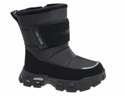 R156998556BKGR Чёр и сер 27-1,28-1,29-2,30-1,31-1,32-2 Сказка П/сапоги Повсед Дутики Иск.мат, Нат.шерсть Зима Муж