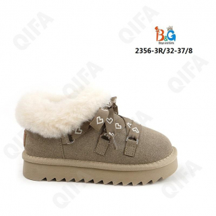 RC51_2356-3R Светло-коричневый 32-1,33-1,34-2,35-2,36-1,37-1 Boys and Girls П/ботинки Повсед Угги Иск.мат, Нат.шерсть, ТПР (TPR-Термопластичная резина