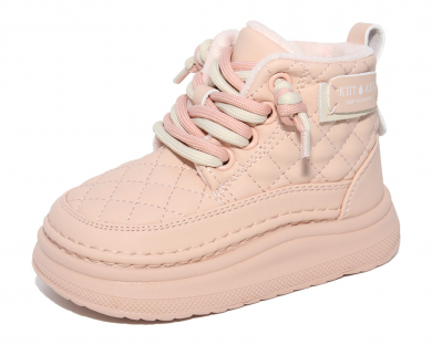 F22168 Роз 22-2,23-2,24-2,25-2 Капитошка Ботинки Повсед Дерби Иск.мат, Нат.шерсть, Резина Зима жен