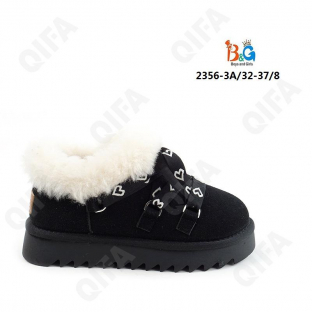 RC51_2356-3A Чёр 32-1,33-1,34-2,35-2,36-1,37-1 Boys and Girls П/ботинки Повсед Угги Иск.мат, Нат.шерсть, ТПР (TPR-Термопластичная резина) Зима жен