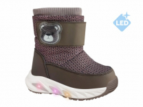 62-1070E Кофе / розовый 26-2,27-2,28-2,29-2,30-2,31-2 Indigo kids П/сапоги Повсед Дутики Иск.мат, Нат.шерсть, ЭВА / ТЭП Зима жен