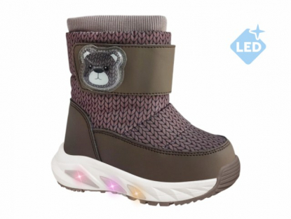 62-1070E Кофе / розовый 26-2,27-2,28-2,29-2,30-2,31-2 Indigo kids П/сапоги Повсед Дутики Иск.мат, Нат.шерсть, ЭВА / ТЭП Зима жен