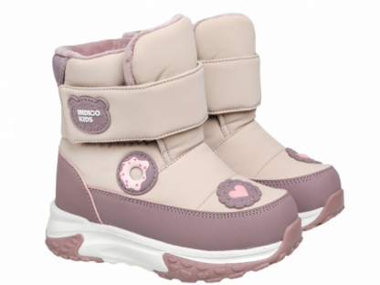 62-2073A Беж 25-2,26-2,27-2,28-2,29-2,30-2 Indigo kids П/сапоги Повсед Дутики Иск.мат, Нат.шерсть, ЭВА / ТЭП Зима жен