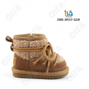 RC51_W2301-1P Темно-желтый 17-1,18-1,19-2,20-2,21-1,22-1 Boys and Girls Ботинки Повсед Угги Иск.мат, Нат.шерсть, ТПР (TPR-Термопластичная резина) Зима