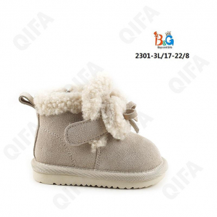 RC51_W2301-3L Беж 17-1,18-1,19-2,20-2,21-1,22-1 Boys and Girls Ботинки Повсед Угги Иск.мат, Нат.шерсть, ТПР (TPR-Термопластичная резина) Зима жен