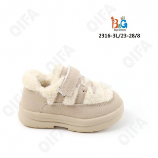 RC51_2316-3L Беж 23-1,24-1,25-2,26-2,27-1,28-1 Boys and Girls П/ботинки Повсед Оксфорд Иск.мат, Иск.мех, ТПР (TPR-Термопластичная резина) Зима жен