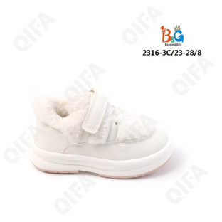 RC51_2316-3C Бел 23-1,24-1,25-2,26-2,27-1,28-1 Boys and Girls П/ботинки Повсед Оксфорд Иск.мат, Иск.мех, ТПР (TPR-Термопластичная резина) Зима жен
