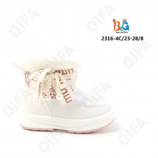 RC51_2316-4C Бел 23-1,24-1,25-2,26-2,27-1,28-1 Boys and Girls П/сапоги Повсед Дутики Иск.мат, Нат.шерсть, ТПР (TPR-Термопластичная резина) Зима жен