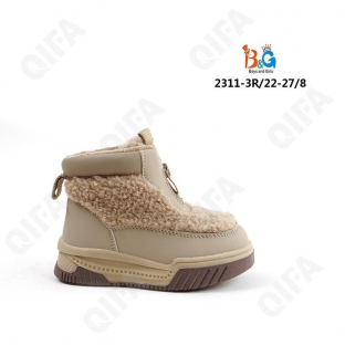 RC51_W2311-3R Светло-коричневый 22-1,23-1,24-2,25-2,26-1,27-1 Boys and Girls Ботинки Повсед Веллингтон Иск.мат, Нат.шерсть, ТПР (TPR-Термопластичная р