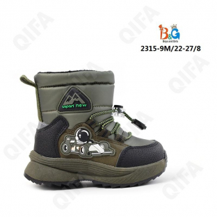 RC51_2315-9M Зел 22-1,23-1,24-2,25-2,26-1,27-1 Boys and Girls П/сапоги Повсед Дутики Иск.мат, Нат.шерсть, ТПР (TPR-Термопластичная резина) Зима Муж