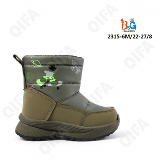 RC51_W2315-6M Зел 22-1,23-1,24-2,25-2,26-1,27-1 Boys and Girls П/сапоги Повсед Дутики Иск.мат, Нат.шерсть, ТПР (TPR-Термопластичная резина) Зима Муж