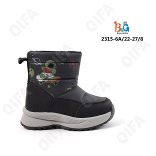 RC51_W2315-6A Чёр 22-1,23-1,24-2,25-2,26-1,27-1 Boys and Girls П/сапоги Повсед Дутики Иск.мат, Нат.шерсть, ТПР (TPR-Термопластичная резина) Зима Муж