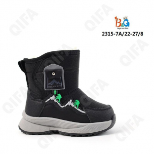 RC51_W2315-7A Чёр 22-1,23-1,24-2,25-2,26-1,27-1 Boys and Girls П/сапоги Повсед Дутики Иск.мат, Нат.шерсть, ТПР (TPR-Термопластичная резина) Зима Муж