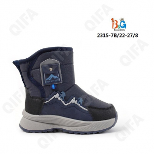 RC51_W2315-7B Син 22-1,23-1,24-2,25-2,26-1,27-1 Boys and Girls П/сапоги Повсед Дутики Иск.мат, Нат.шерсть, ТПР (TPR-Термопластичная резина) Зима Муж
