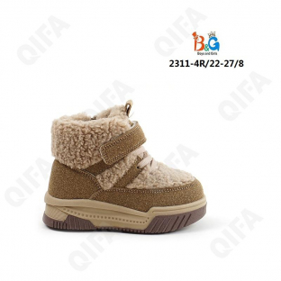 RC51_W2311-4R Светло-коричневый 22-1,23-1,24-2,25-2,26-1,27-1 Boys and Girls Ботинки Повсед Оксфорд Иск.мат, Нат.шерсть, ТПР (TPR-Термопластичная рези