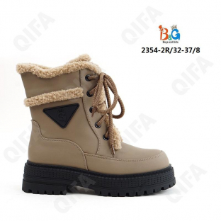 RC51_W2354-2R Светло-коричневый 32-1,33-1,34-2,35-2,36-1,37-1 Boys and Girls Ботинки Повсед Дерби Иск.мат, Нат.шерсть, ТПР (TPR-Термопластичная резина