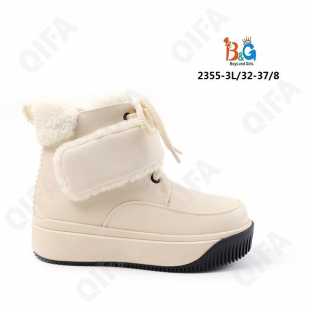 RC51_2355-3L Беж 32-1,33-1,34-2,35-2,36-1,37-1 Boys and Girls Ботинки Повсед Дерби Иск.мат, Нат.шерсть, ТПР (TPR-Термопластичная резина) Зима жен