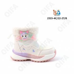 RC51_W2315-4C Бел 22-1,23-1,24-2,25-2,26-1,27-1 Boys and Girls Ботинки Повсед Оксфорд Иск.мат, Нат.шерсть, ТПР (TPR-Термопластичная резина) Зима жен