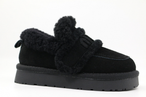 63319ш-1 Чёр 33-1,34-1,35-1,36-1,37-1 Kapika П/ботинки Повсед Угги Нат.кожа, Нат.шерсть, Резина Зима жен