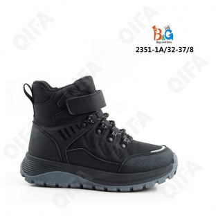 RC51_2351-1A Чёр 32-1,33-1,34-2,35-2,36-1,37-1 Boys and Girls Ботинки Повсед Оксфорд Иск.мат, Иск.мех, ТПР (TPR-Термопластичная резина) Зима Муж