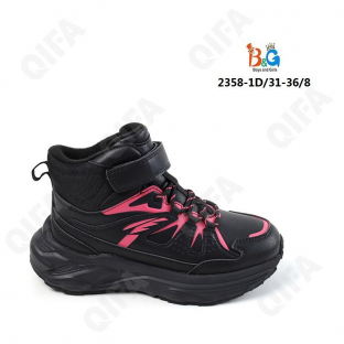 RC51_2358_W-1D Черный матовый 31-1,32-1,33-2,34-2,35-1,36-1 Boys and Girls Ботинки Повсед Оксфорд Иск.мат, Нат.шерсть, ТПР (TPR-Термопластичная резина