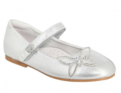BKF_3431-5_silver 27-1,28-1,29-1,30-1,31-1,32-1 Kedberry Туфли Празд Mary Jane Иск.мат, Кожподклад, ТЭП Лето жен