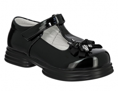 MRY_2815-3_black_L 28-1,29-1,30-1,31-1,32-1,33-1 Kedberry Туфли Школа T-STRAP Иск.мат, Кожподклад, ПУ Лето жен