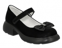 NZC_7029-3_black 31-1,32-1,33-2,34-2,35-1,36-1 Kedberry Туфли Школа Mary Jane Иск.мат, Кожподклад, ПУ Лето жен