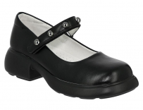 NZC_7029-5_black 31-1,32-1,33-2,34-2,35-1,36-1 Kedberry Туфли Школа Mary Jane Иск.мат, Кожподклад, ПУ Лето жен