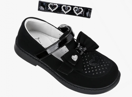 RYD_24-02_black 29-1,30-1,31-1,32-1,33-1,34-1 Kedberry Туфли Школа T-STRAP Иск.мат, Кожподклад, ТЭП Лето жен