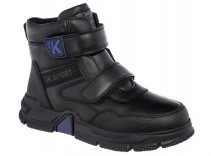 DIS_2305-4_black 32-1,33-1,34-1,35-1,36-1,37-1 Kenka Ботинки Повсед Оксфорд Иск.мат, Нат.шерсть, Резина Зима Муж