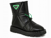 HWJ_6032-2_black 33-1,34-1,35-1,36-1,37-1,38-1 Kenka П/сапоги Повсед Веллингтон Иск.мат, Нат.шерсть, ТЭП Зима жен