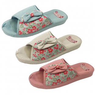 HL2423 микс Розовый,Бирюзовый, Бежевый 36-3,37-6,38-6,39-6,40-3 Tingo Туфли Дом Тапочки Текстиль, Текстиль, ТЭП Лето жен