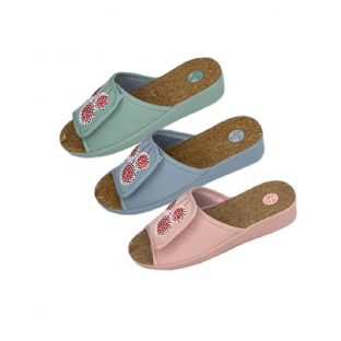 HL2442 микс розовый.голубой,зеленый 36-3,37-6,38-6,39-6,40-3 Tingo Туфли Дом Тапочки Текстиль, Текстиль, ТЭП Лето жен