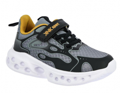 KUI_2466_black-grey 28-1,29-1,30-1,31-1,32-1,33-1 Kenka П/ботинки Актив.отдых Кроссовки Иск.мат, Текстиль, ЭВА В/О Муж