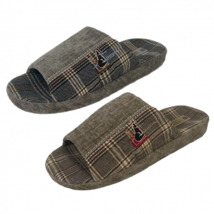 HM2448 микс коричневый,серый 40-2,41-4,42-6,43-6,44-4,45-2 Tingo Туфли Дом Тапочки Текстиль, Текстиль, ТЭП Лето Муж