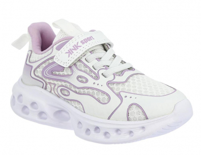 KUI_2466_white-lilac 28-1,29-1,30-1,31-1,32-1,33-1 Kenka П/ботинки Актив.отдых Кроссовки Иск.мат, Текстиль, ЭВА В/О жен