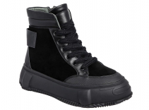 TVQ_431-408_black 34-1,35-1,36-1,37-1,38-1,39-1 Kenka Ботинки Повсед Дерби Иск.мат, Нат.шерсть, ТЭП Зима жен