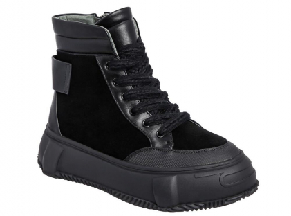 TVQ_431-408_black 34-1,35-1,36-1,37-1,38-1,39-1 Kenka Ботинки Повсед Дерби Иск.мат, Нат.шерсть, ТЭП Зима жен