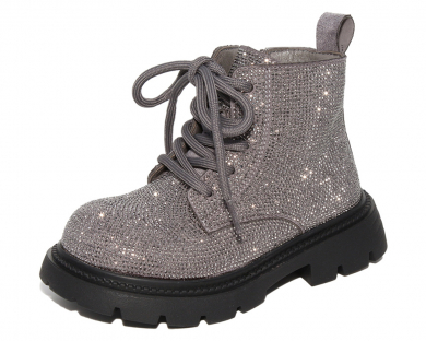 G22307 Сереб 32-1,33-1,34-1,35-1,36-1,37-1 Капитошка Ботинки Повсед Дерби Иск.мат, Нат.шерсть, Резина Зима жен